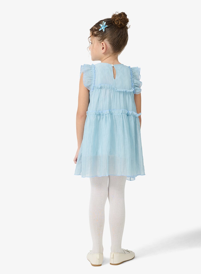 Pinata Blue Ruffle Occasion Dress - Image 2